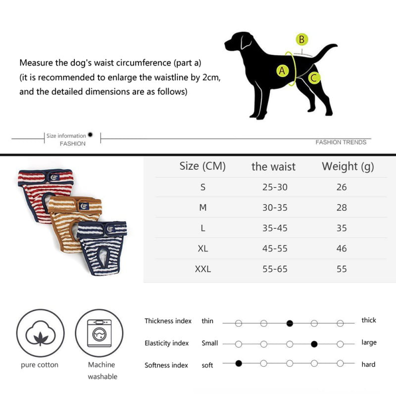 M, Yellow Adjustable Female Physiological Pants Pet Dog Cat Health Physiology Sanitary Pants Cute Pet Menstrual Dog Diapers large small dog cat Suspender Underwear Pants bulldog 