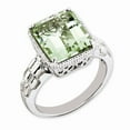 thumbnail image 1 of Sterling Silver Rhodium-plated Green Quartz Ring - Size 6, 1 of 1