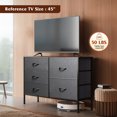 thumbnail image 5 of GALAXHERO 5 Drawer Dresser for Bedroom, Wide Chest of Drawers Nightstand Storage Organizers with Wood Top for Living Room, Hallway, Dark Grey, 5 of 7