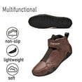 thumbnail image 4 of Mens Leather Casual Boots Outdoor Non-slip Bare Boots Business Formal Boots Lightweight Driving Boots Brown 9.5 US, 4 of 7
