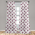 thumbnail image 5 of Ambesonne Vegetables Curtains, Cartoon Garlic and Beet, Pair of 28"x95", White Dark Magenta, 5 of 5