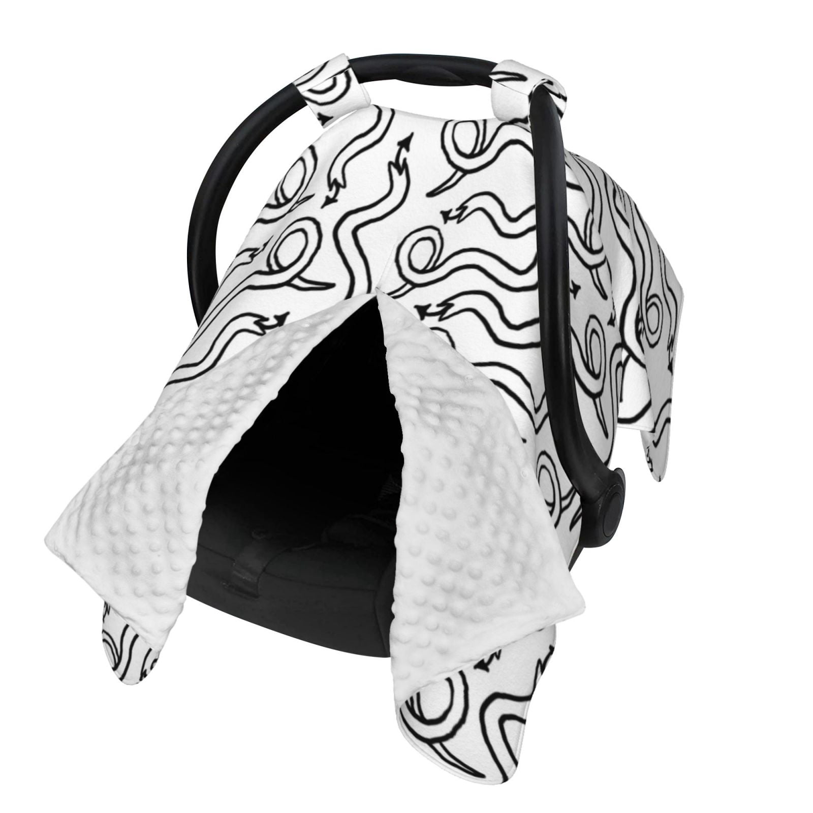 Naloa Hand Drawn Snake Baby Car Seat Cover, Breathable Baby Carrier Cover, Multiuse Baby Carrier Cover & Nursing Breastfeeding Cover