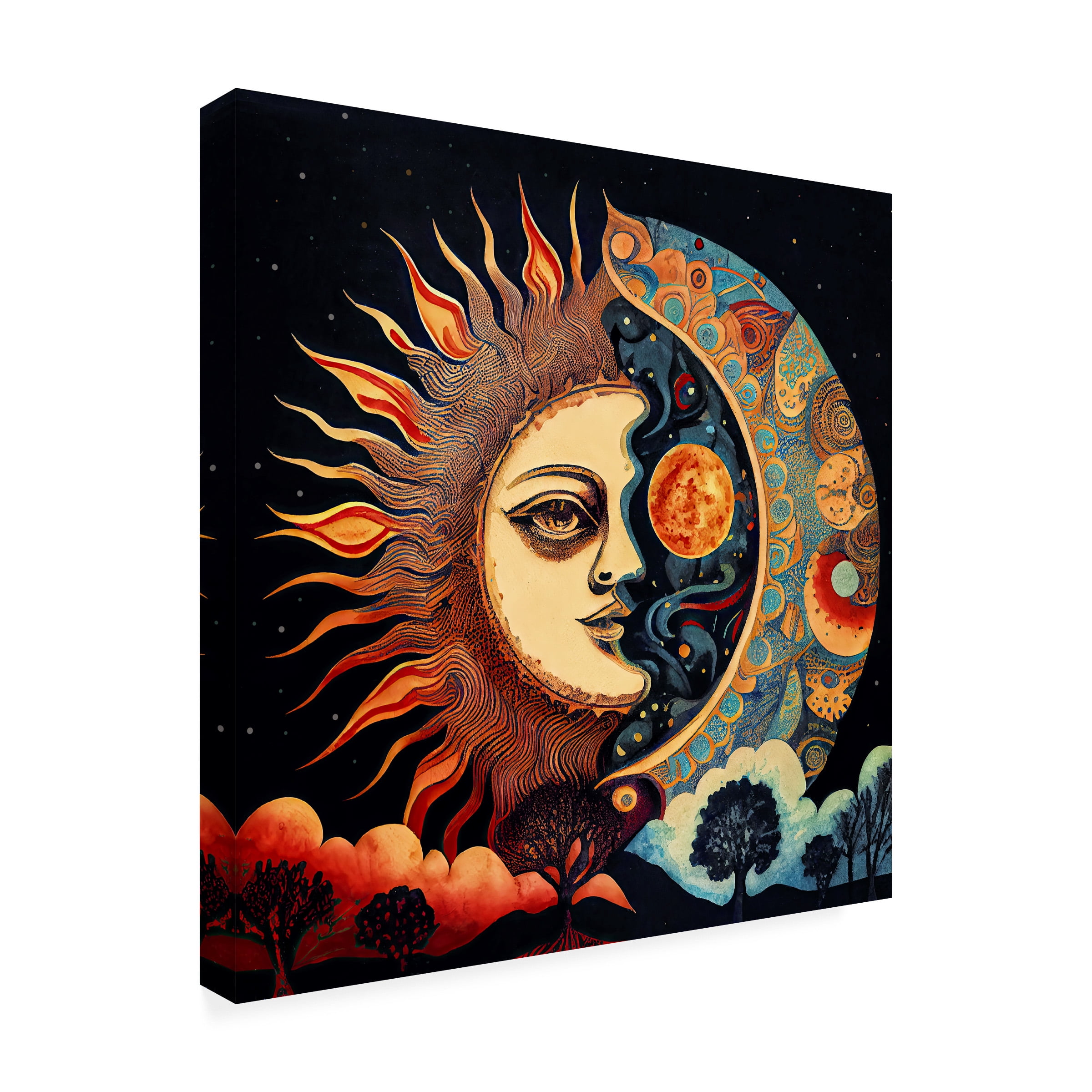 Canvas Wall Art - Sasha 'The Moon Says to the Sun II' Wall Art for Living Room, Bedroom, or Office DÃ©cor by Trademark Fine Art - 35 x 35 Inches