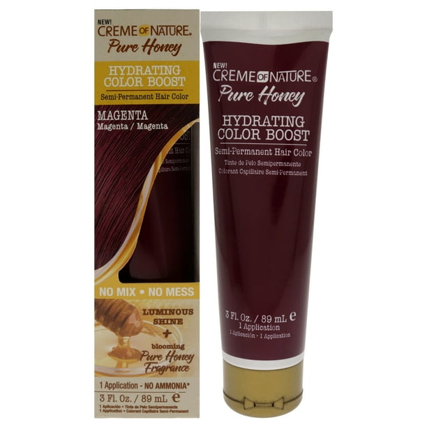 Tinte semipermanente para cabello Creme of Nature Pure Honey Hydrating Color Boost Magenta 3 oz