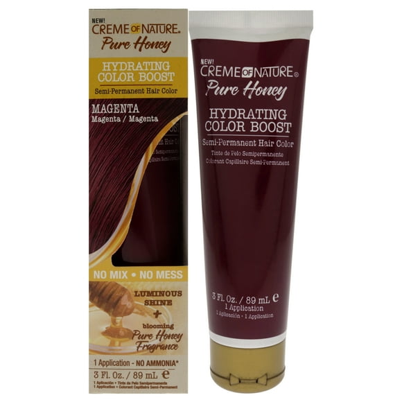 Couleur Hydratante Miel Pur Boost Semi-Permanent Couleur de Cheveux - Magenta par Creme of Nature pour Unisexe - 3 oz Couleur de Cheveux