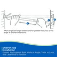 thumbnail image 2 of Kenney Twist & Fit No Tools Camlock Tension Shower Curtain Rod, 36-63" Chrome, 2 of 5