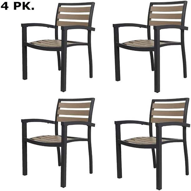 Karmas 4pk Patio Chairs Outdoor, Lightweight Aluminum Patio Chairs