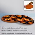 thumbnail image 4 of Pumpkin 6PCS Round Coasters Set, Microfiber Leather Drink Coasters 11x11 cm/4.3x4.3 in - Heat Mats for Home and Kitchen Use, 4 of 6