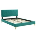 thumbnail image 2 of Modway Phillipa Performance Velvet King Platform Bed in Teal, 2 of 9