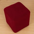 thumbnail image 3 of Slipcover Stretch Ottoman Rectangle Footstool Cover Red Cushion Washable, 3 of 3