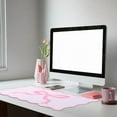 thumbnail image 6 of Large Pink Bow Scalloped Desk Mat 31. 5" x 15. 7" Cute Bow Mouse Pad Coquette Kawaii Computer Mousepad Big Preppy Aesthetic Table Decor Non-Slip Rubber Base Mat for Women Office Home$$Office, 6 of 7