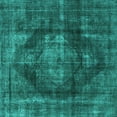 thumbnail image 1 of Ahgly Company Machine Washable Indoor Square Oriental Turquoise Blue Industrial Area Rugs, 7' Square, 1 of 4