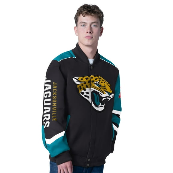 Men's G-III Sports by Carl Banks Black Jacksonville Jaguars Prime Time Full-Zip Racing Jacket