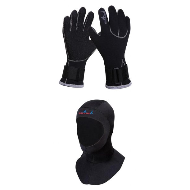 Buceo Capucha Calentador de cuello Buceo Traje de neopreno Sunnimix Guantes de capucha de buceo