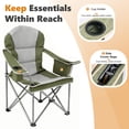 thumbnail image 5 of EDX Heavy Duty Camping Chair 500 lb Capacity, Oversized Extra Wide for Adults, Padded High Back Folding Lawn Chair, 500 lbs Steel Frame, Portable Outdoor Camping Chair with Cup Holder, Green, 5 of 9