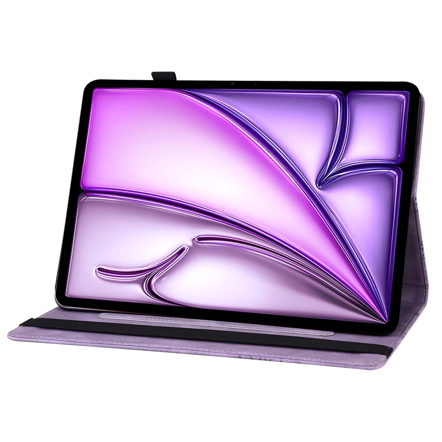 Dteck Butterfly Pattern Case for iPad Air 13 inch 2025/2024,Magnetic PU Leather Smart Auto Wake/Sleep Folio Stand Case Card Slot Pencil Holder Cover for iPad Air 13-in. M3/M2,Purple