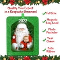 thumbnail image 2 of Expressly Yours! 2022 Picture Frame Christmas Ornament with Magnetic Glitter and Non-Glare Photo Protector, Vertical Silver, 3-Pack, 2 of 6