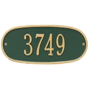 Plaque Std 1-Line Address Wall Plaque in Green and Gold