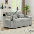 thumbnail image 2 of Versatile Foldable Double Seat Recliner,Comfortable Velvet Pull-Out Sleeper Sofa Bed with Side Pockets,USB Port,Swivel Phone Stand, Ashtray and Adjustable Backrest, 2 of 9