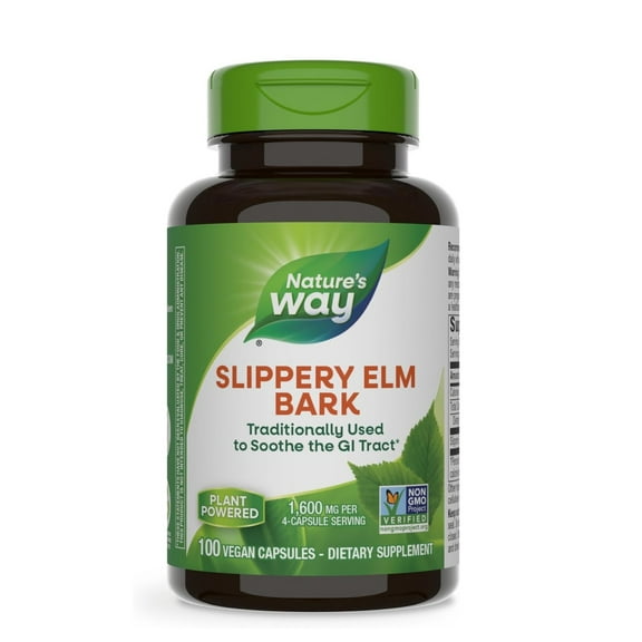 (2 pack) Natures Way Slippery Elm, Bark, 370 mg, Capsules