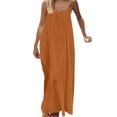 thumbnail image 2 of Tumotour Plus Size Summer Maxi Dress For Women'S Crew Neck Shoulder Strap Sleeveless Sundress A-Line Dress Backless T-Shirt Dress, 2 of 10