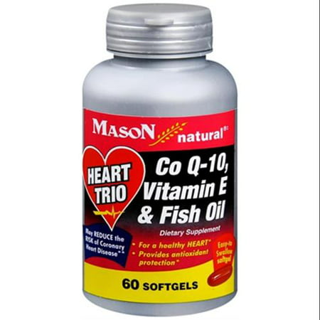 MASON NATURAL Coeur Trio Co Q-10, la vitamine E et d'huile de poisson Gélules 60 gélules (paquet de 4)