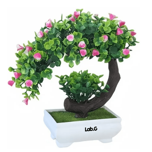 Árbol Bonsaí Lab.G Artificial Con Maceta Hogar Y Oficina Flores Rosa