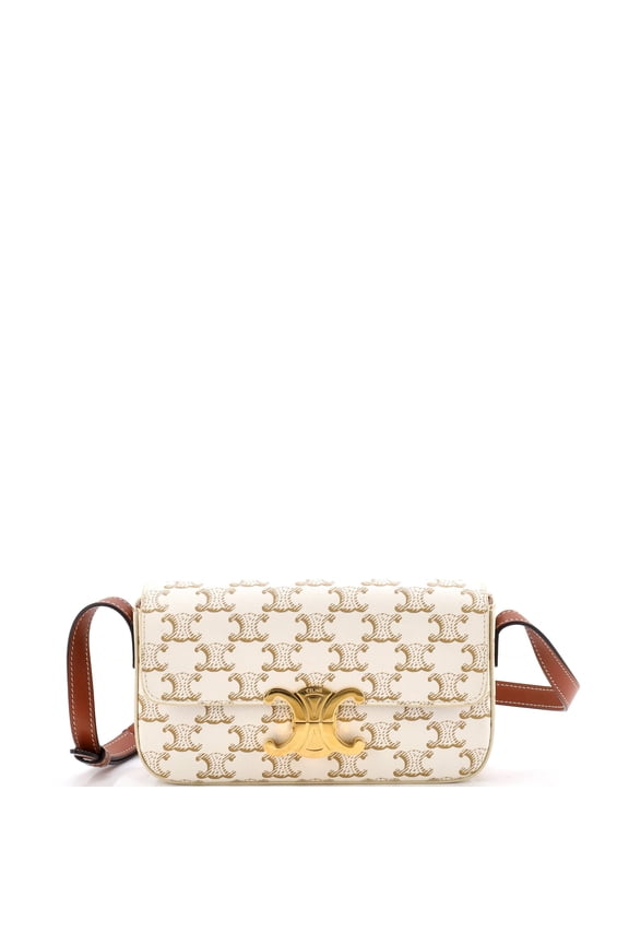 Pre-Owned Triomphe East-West Shoulder Bag Triomphe Coated Canvas By Rebag