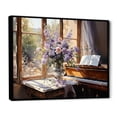 thumbnail image 2 of Designart "Serenade in Purple Piano Blossoms I" Floral Framed Wall Art - Traditional Purple Assorted Bouquets Entryway Framed Wall Art Print, 2 of 6