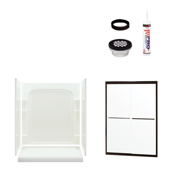 Sterling 72235475DRC Ensemble Vikrell Alcove Shower Wall, Base, And
