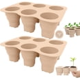 thumbnail image 6 of 2 Pack Silicone Seed Starter Tray, 6 Large Cells Reusable Microgreens Growing Trays Bonsai Plant Starter Kit Flexible Seedling Germination Cup for Indoor Plant Propagation, Beige, 6 of 8