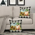 thumbnail image 3 of Fall Throw Pillow Covers 18x18 Set of 2 Watercolor Orange Teal Punpkin Sunflower Plaid Outdoor Pillows Autumn Thanksgiving Decorative Pillowcase Linen Square Cushion Case Decor for Couch Sofa Bed, 3 of 6