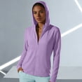 thumbnail image 2 of Hurxie Women's UPF 50+ Sun Protection Hoodie Jacket Lightweight Full Zip Athletic Jacket Long Sleeve Shirt with Pockets Purple,XL, 2 of 7