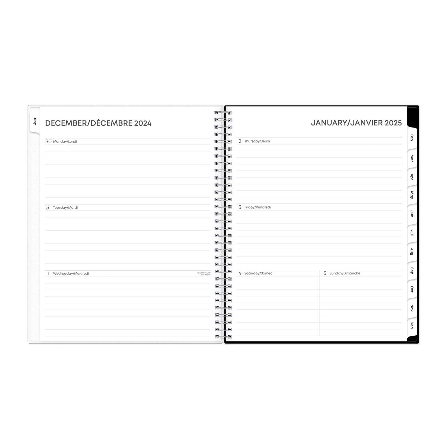 Agenda hebdomadaire/mensuel 2025, 8,5 po x 11 po, Blue Sky, Analeis Agenda hebdomadaire/mensuel, format 8,5x11