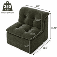 thumbnail image 3 of MEIGUGAO Armless Chenille Bean Bag Chair, 31.5-Inch,Emerald, 3 of 6