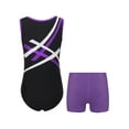 thumbnail image 2 of Sxiwei Kids Boys Gymnastics Outfits Unitard Athletic Leotard Shorts Set for Ballet Dance Practice Purple 8, 2 of 5