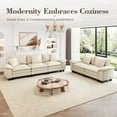 thumbnail image 2 of MF Studio Modular Cloud Couch Set, 5-Seater Loveseat and Sofa Set with Removable Armrests, Comfy Chenille Fabric, White, 2 of 10