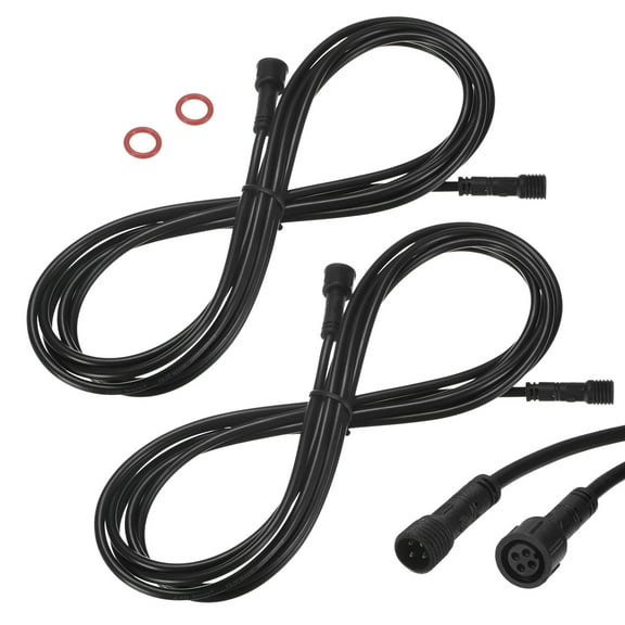 Uxcell 2-Pack Waterproof Extension Cable, 4 Pin 9.84 Ft/3m Wire with 22AWG IP67 Male and Female Connectors for Spotlights[Black]