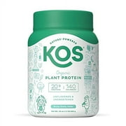 KOS Nature Powered Organic Plant Protein Unflavored and Unsweetened, 24 Oz, 2 Pack