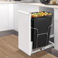 thumbnail image 2 of Pull Out Trash Can Under Cabinet,Stainless Steel Heavy Duty Under Sink Trash Can Kit for 30L Trash Can,Adjustable Slide Out Shelf for Waste Can Under Kitchen Sink,Trash Can NOT INCLUDED, 2 of 7