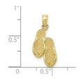 thumbnail image 2 of 10k Solid Yellow Gold 3d Flip Flops Pendant Necklace 22x10mm Wide Pendant for Women - 1.1 Grams, 2 of 2