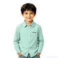 thumbnail image 2 of Fozruso Boys Uniform Dress Shirt, Long Sleeve Button-Down Shirts for Kids School Daily Casual, 2 of 6