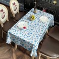 thumbnail image 4 of Blue Christmas Snowflake Pattern Rectangle Tablecloth 60"x120",Waterproof Polyester Rectangle Table Cloth, Wipeable Spillproof Polyester Tablecloth for Dining, Camping, Indoor and Outdoor, 4 of 6