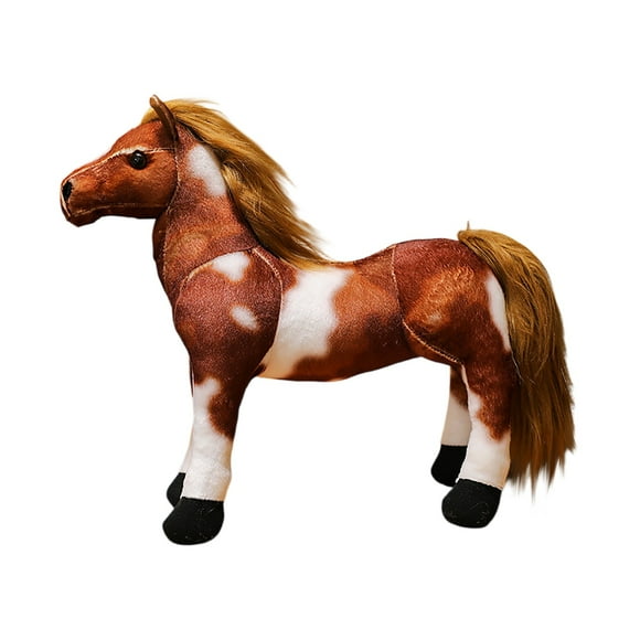 Peluche Cheval Blanc en Peluche – Poupée Poney Réaliste Douce avec Crinière et Queue Duveteuses, Cadeau Câlin pour Enfants et Tout-Petits