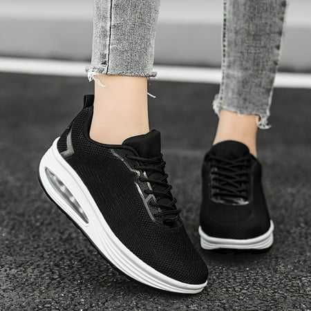 

Anti Slip High Impact Running Shoes Thick Sole Fly Woven Air Cushion Outdoor Casual Sports Sneakers Women s Footwear