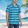 thumbnail image 2 of Lsque Pearlescent Scales pattern Hawaiian Shirt for Men, Unisex Summer Beach Casual Short Sleeve Button Down Shirts-Large, 2 of 9
