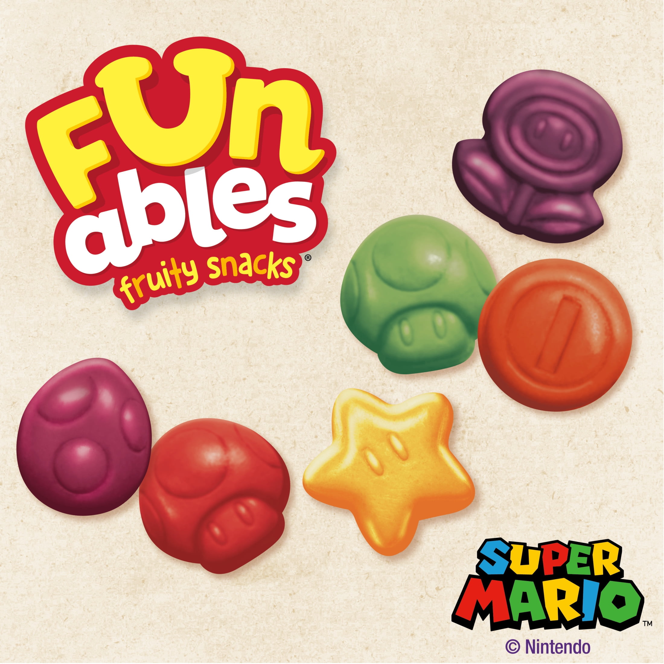 Funables Super Mario Fruit Flavored Snacks, Gluten-Free, Fat-Free