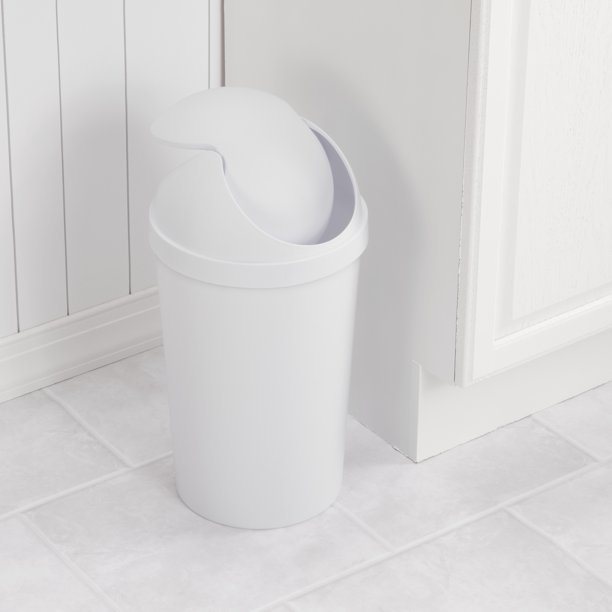 Sterilite, 3 Gal./11.4 L Round SwingTop Wastebasket, White Walmart