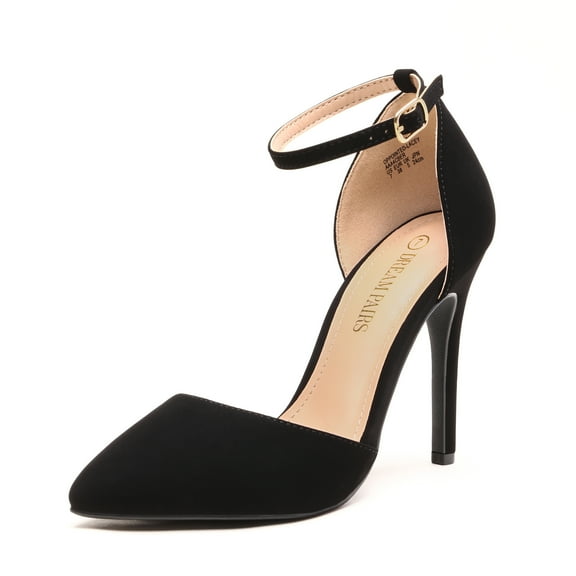 BURUDANI Women's Ankle Strap High Heel Pointed Toe Stilettos Wedding Dress Pumps Shoes