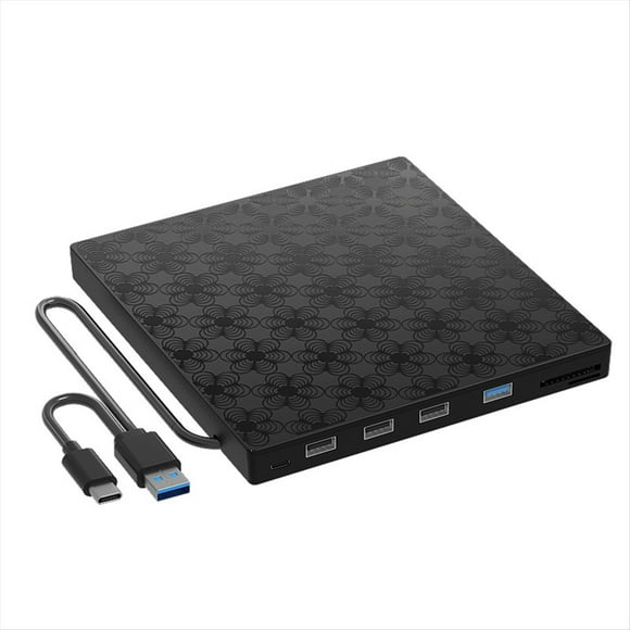 Unidad de DVD Externa USB 3.0 Tipo C, Reproductor de DVD Portátil USB C, Grabadora de CD-RW Externa, Lector para Portátiles y PC de Escritorio.